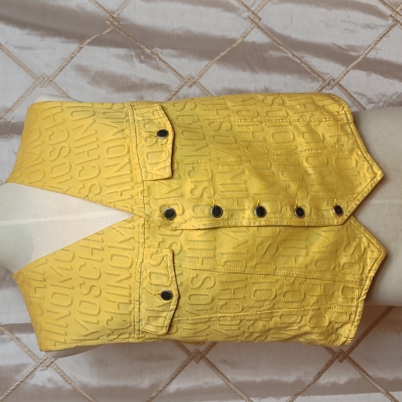 Moschino Other - Men's Moschino jeans logo vest in mustard yellow/gold size 38